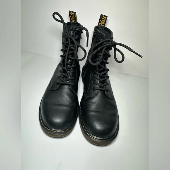 Dr. Doc martens black leather boots size US M 5 US L 6 - Picture 7 of 7